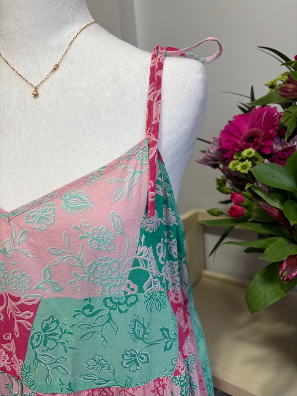 J. Crew Factory Pink Patchwork Floral Sundress - Picture 2 of 9